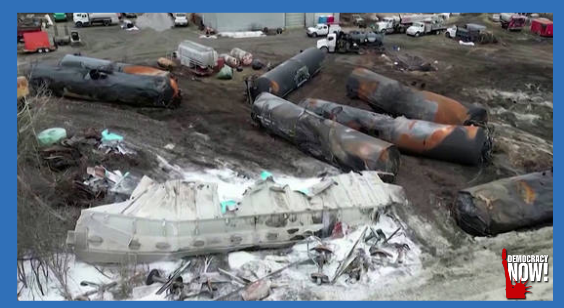 Bomb Train: Calls Grow for New Laws on Rail Safety After Toxic Disaster in East Palestine, Ohio