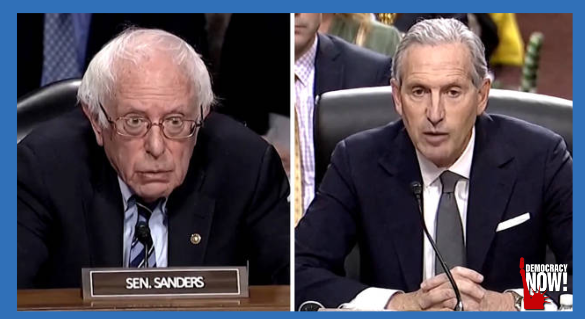 Bernie Sanders vs. Howard Schultz: Longtime Starbucks CEO Grilled on Company’s Union-Busting Tactics