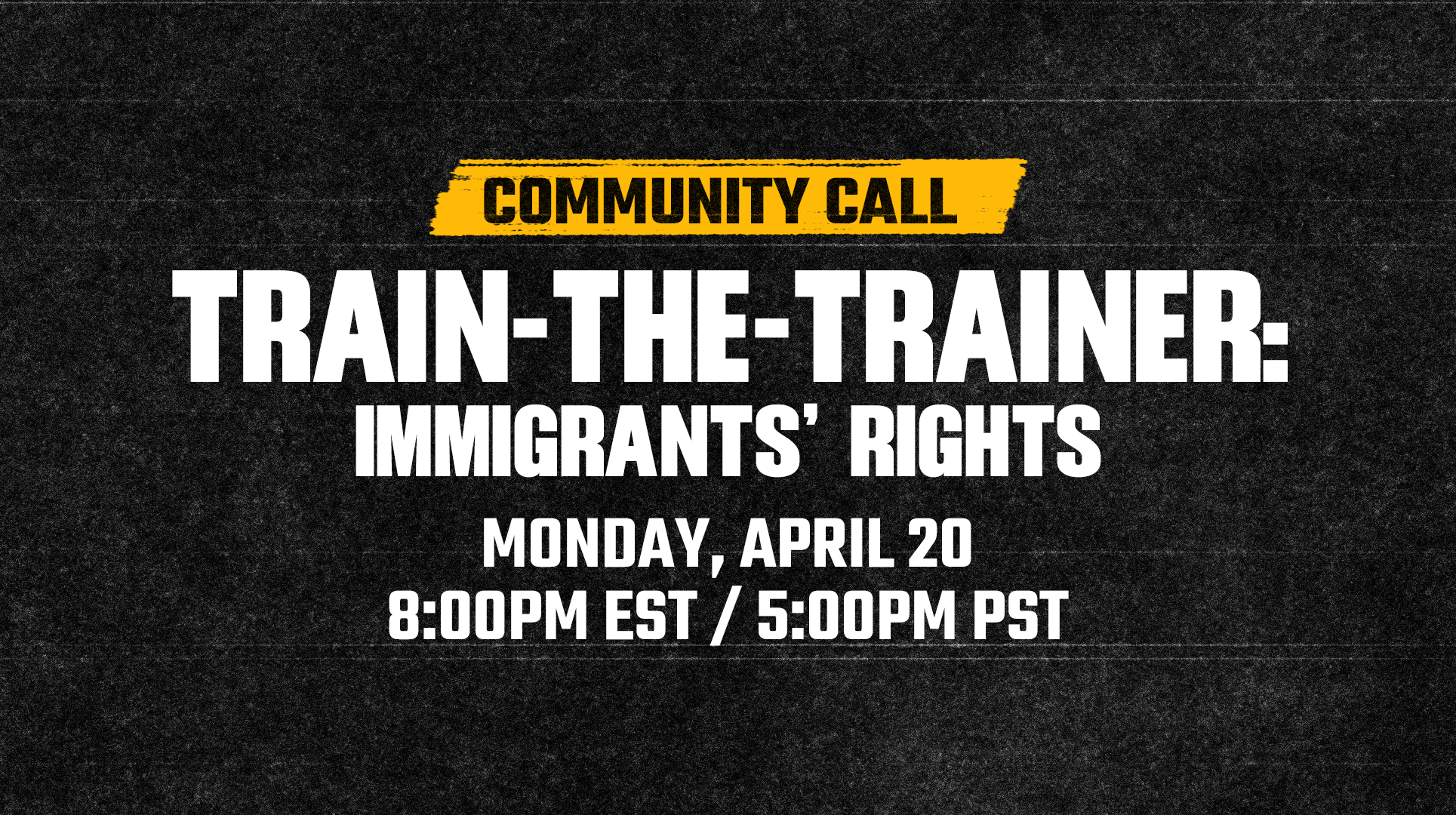 No Kings: Train the Trainers - Immigrant Rights on April 20, 2026.
